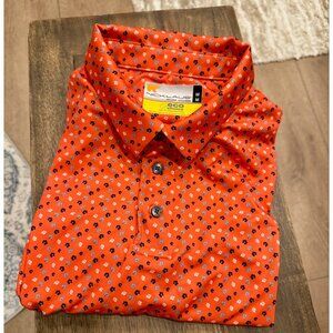 Nicklaus Men's Eco-Choice Golf Polo Shirt (Flowery Pattern, Polyester, Size M)